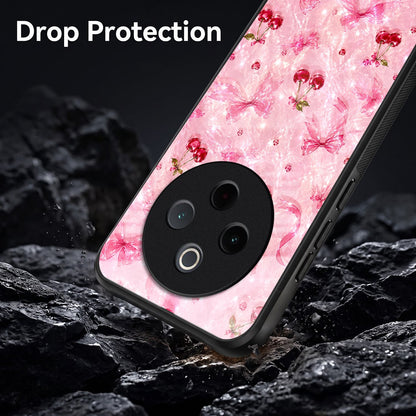 Vivo T4 5G Pink Cherry Blossom Acrylic Glass Back Case