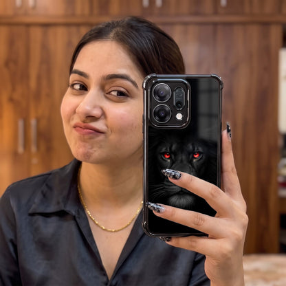 Oppo Reno 14 5G Premium Black Lion Airbags Printed Back Case