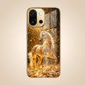 OnePlus 13s 5G Golden Horse Sparkle Gold Electroplated Glass Phone Back Case