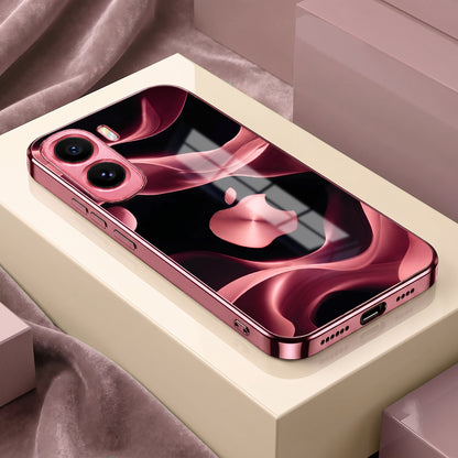 Vivo T5 Pro 5G Luxury Wave Pink Electroplated Glass Phone Back Case