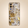 Vivo V70 FE 5G White Diamond Shatter Gold Electroplated Glass Phone Back Case