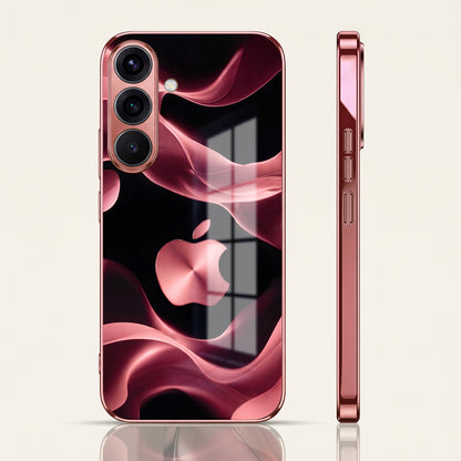 Samsung Galaxy A36 5G Luxury Wave Pink Electroplated Glass Phone Back Case