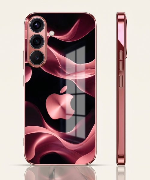 Samsung Galaxy A36 5G Luxury Wave Pink Electroplated Glass Phone Back Case