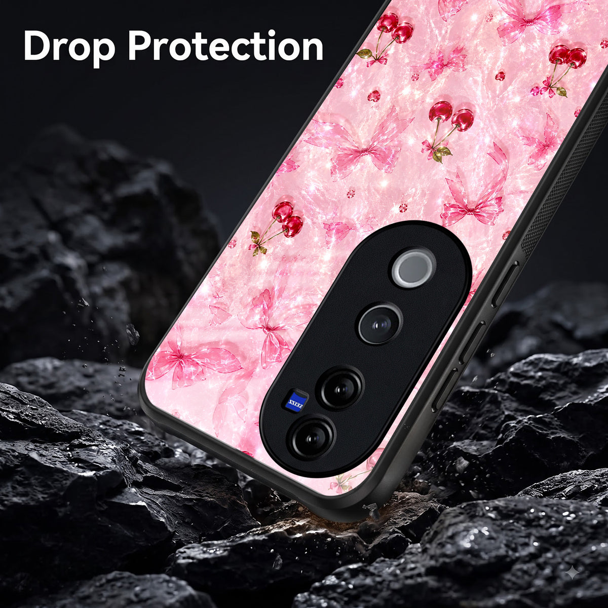 Vivo V40 Pro 5G Pink Cherry Blossom Acrylic Glass Back Case