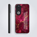 Vivo V50 5G Luxury Crimson Marble Acrylic Glass Back Case