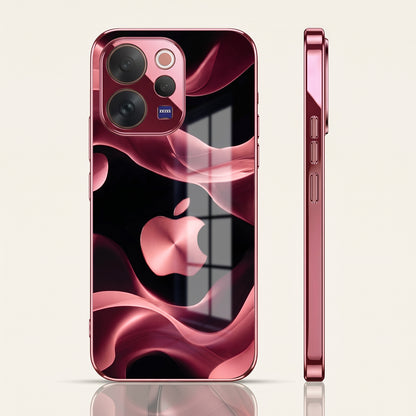 Vivo V70 5G Luxury Wave Pink Electroplated Glass Phone Back Case
