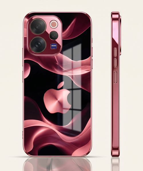 Vivo V70 5G Luxury Wave Pink Electroplated Glass Phone Back Case