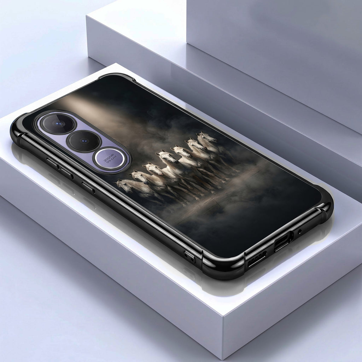 Vivo V70 FE 5G Running Horses Airbags Printed Back Case