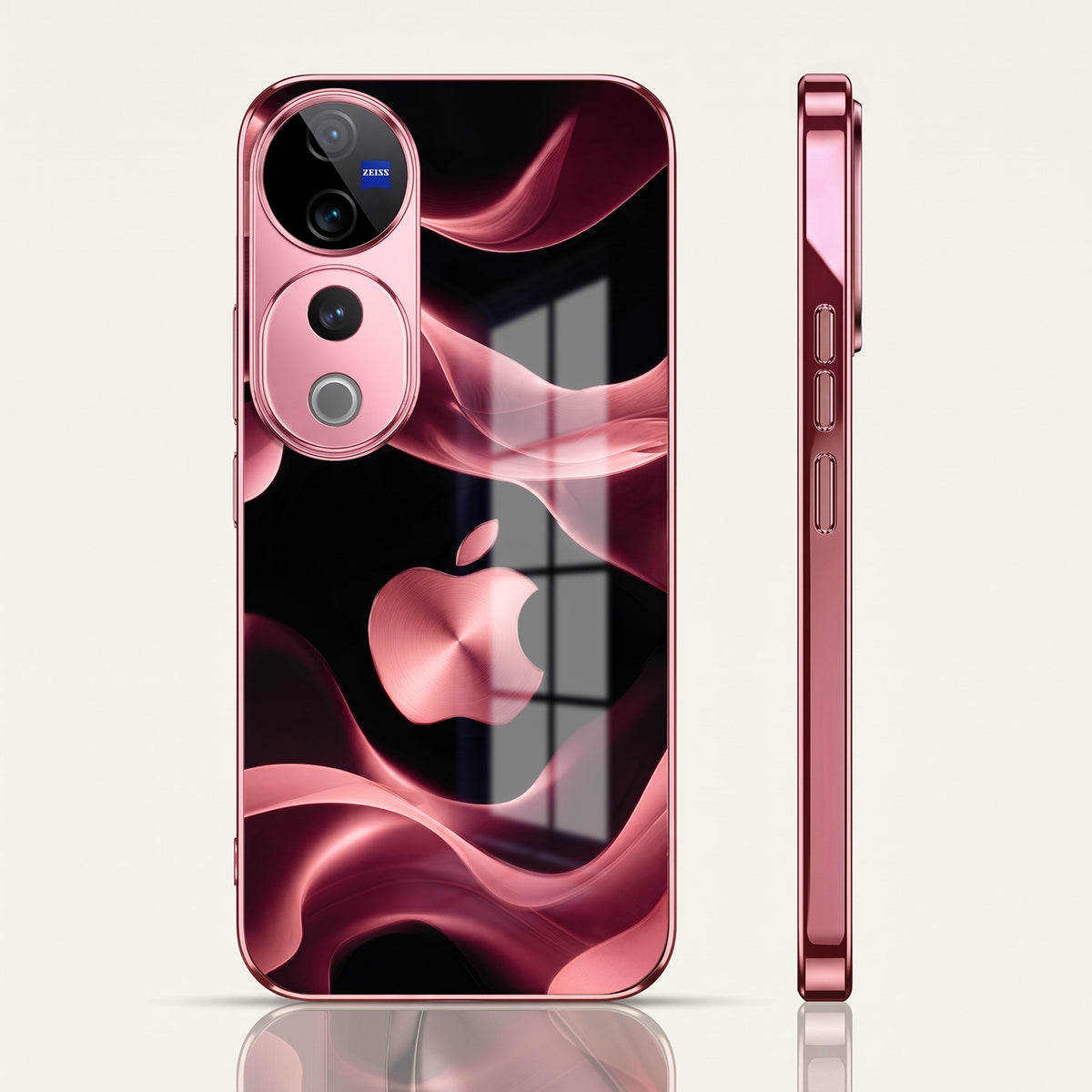 Vivo V40 Pro 5G Luxury Wave Pink Electroplated Glass Phone Back Case