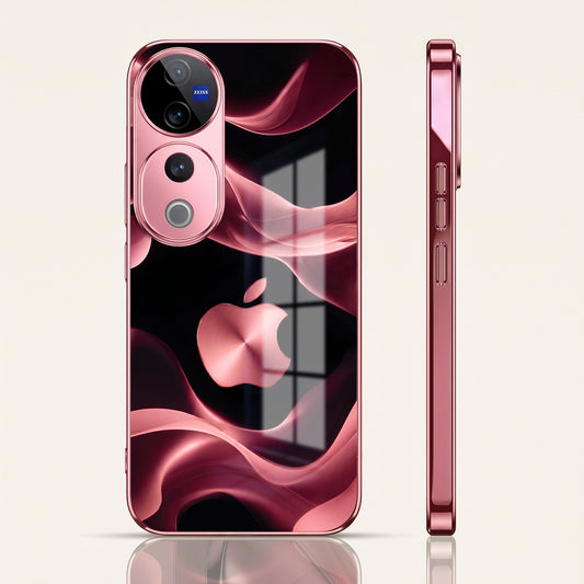 Vivo V40 Pro 5G Luxury Wave Pink Electroplated Glass Phone Back Case