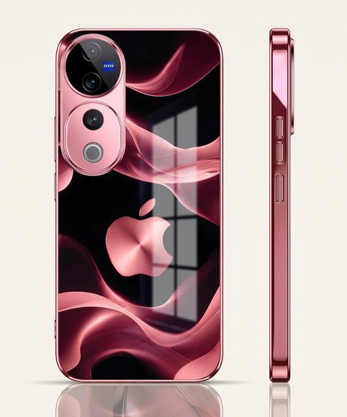 Vivo V40 Pro 5G Luxury Wave Pink Electroplated Glass Phone Back Case