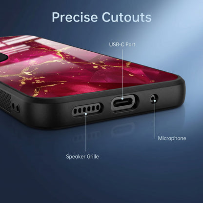 Vivo V50 5G Luxury Crimson Marble Acrylic Glass Back Case