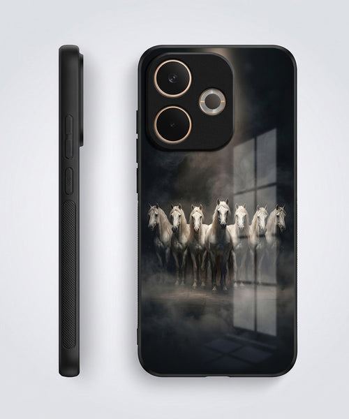 Oppo A5 Pro 5G Running Horses Acrylic Glass Back Case