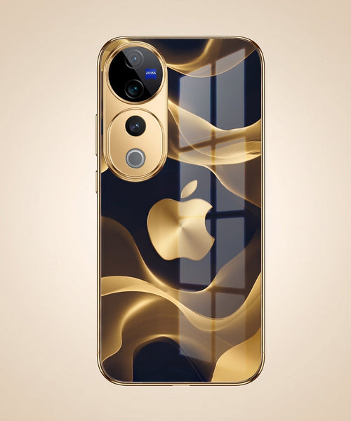Vivo V40 Pro 5G Luxury Wave Gold Electroplated Glass Phone Back Case