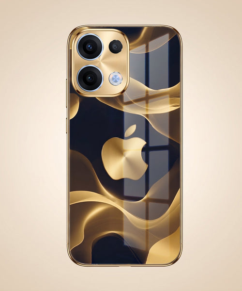 Oppo Reno 13 5G Luxury Wave Gold Electroplated Glass Phone Back Case