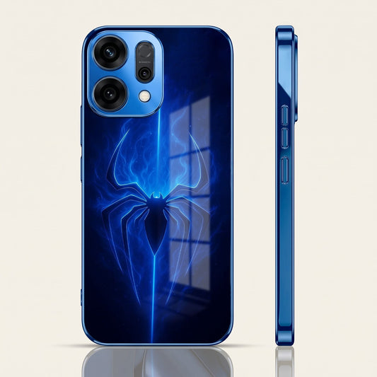 Oppo Reno 14 5G Neon Spider Blue Electroplated Glass Phone Back Case