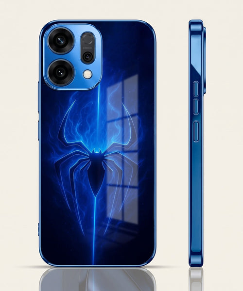 Oppo Reno 14 5G Neon Spider Blue Electroplated Glass Phone Back Case