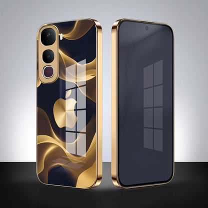 Vivo Y400 Pro 5G Luxury Wave Gold Electroplated Glass Phone Back Case