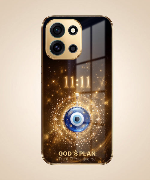 OnePlus Nord 6 5G God’s Plan Evil Eye Gold Electroplated Glass Phone Back Case
