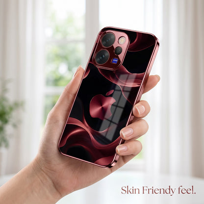 Vivo V70 5G Wave Apple Burgundy Electroplated Glass Back Case