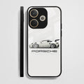 Oppo A5 Pro 5G Premium Acrylic Shockproof Glass Back Case (White Porsche)