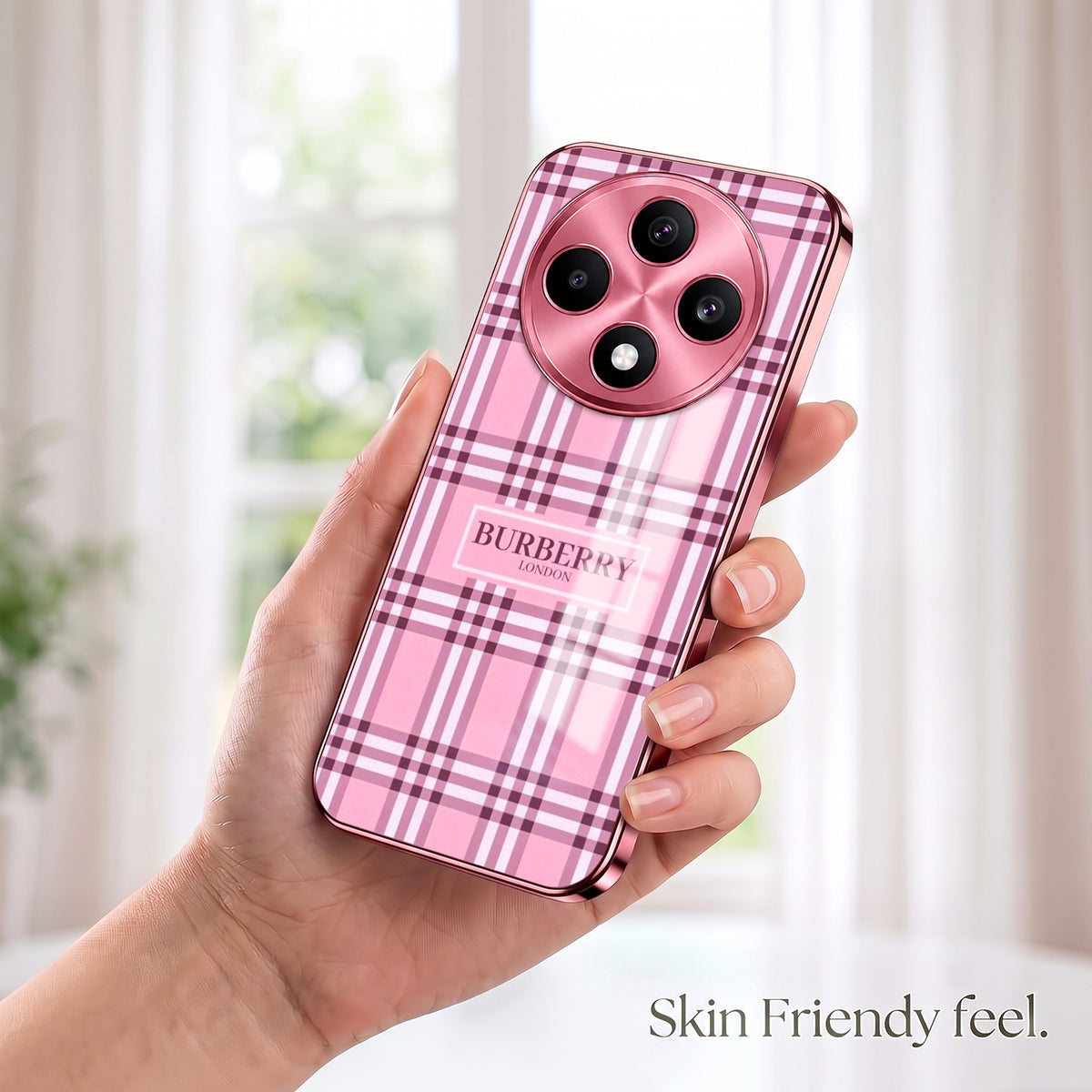 Oppo F27 Pro+ 5G Midnight Pearl Wave Pink Electroplated Glass Phone Back Case
