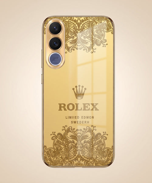 Vivo V70 FE 5G Rolex Crown Gold Electroplated Glass Phone Back Case