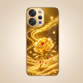 Vivo V70 5G Golden Rose Elegance Gold Electroplated Glass Phone Back Case