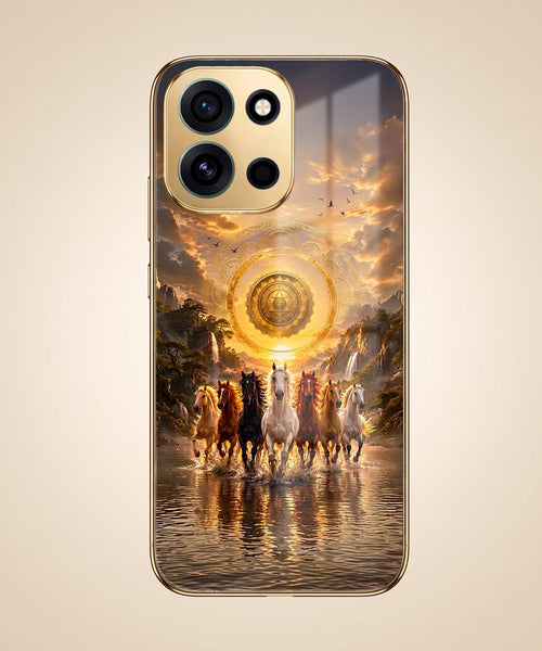 OnePlus Nord 6 5G Celestial Seven Horses Gold Electroplated Glass Phone Back Case