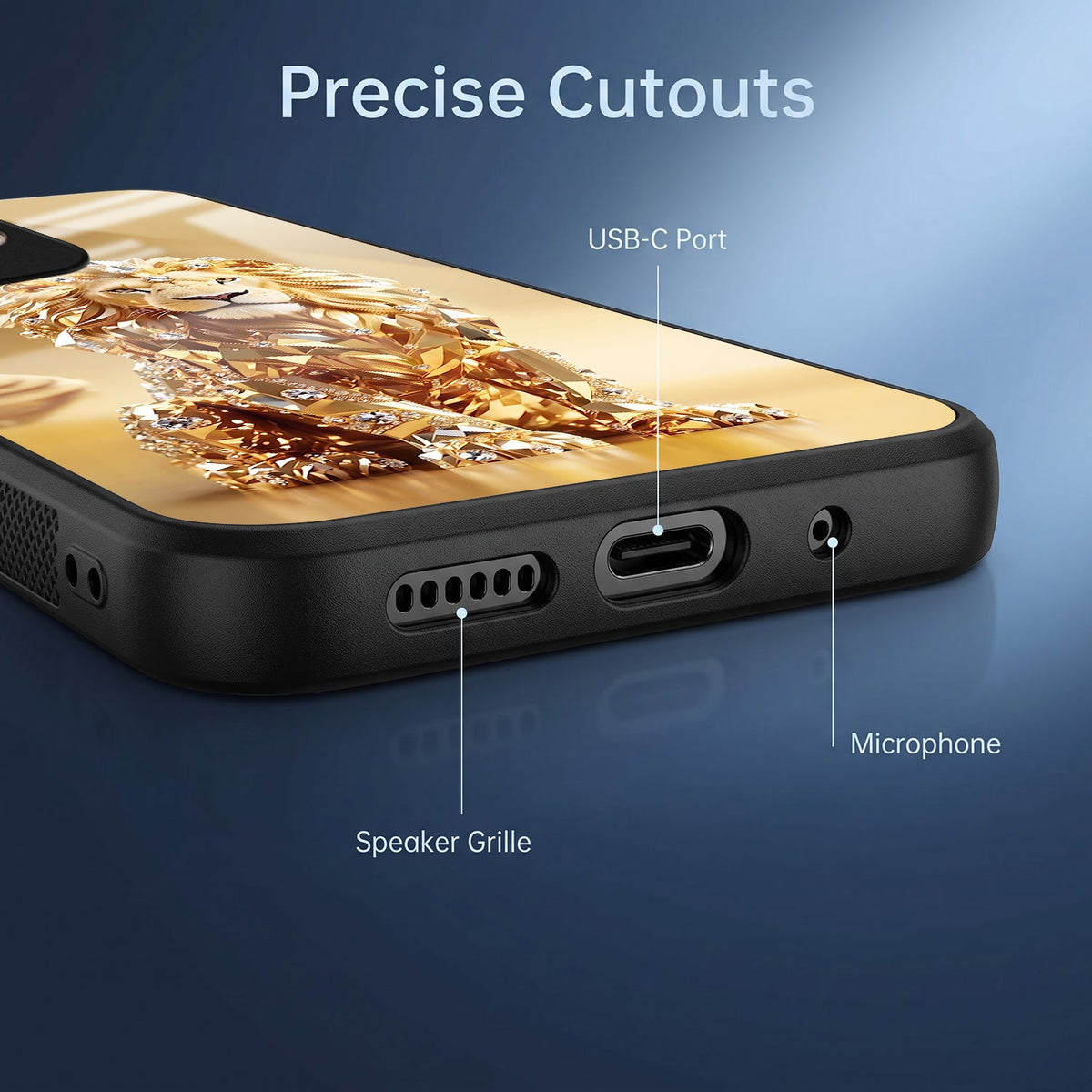 Oppo A5 Pro 5G Luxury Lion Acrylic Glass Back Case