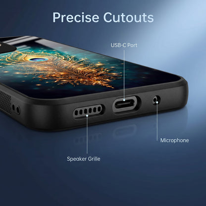Oppo A5 Pro 5G Golden Peacock Feather Acrylic Glass Back Case