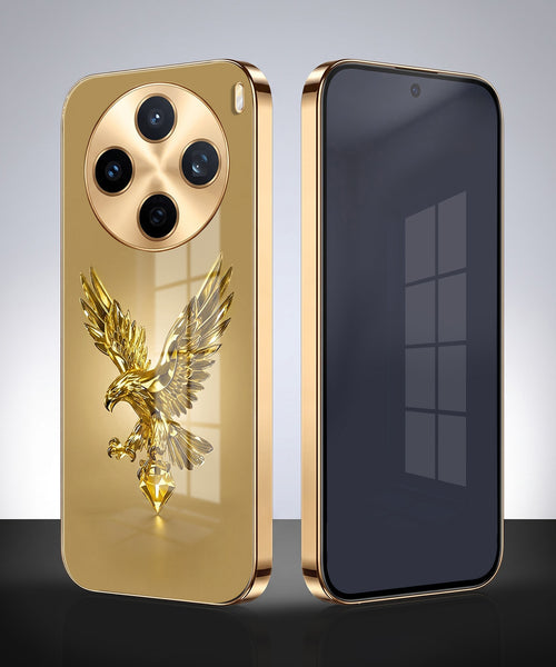 Vivo X200T 5G Golden Eagle Gold Electroplated Glass Phone Back Case
