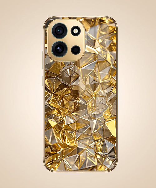 OnePlus Nord 6 5G Golden Diamond Shatter Gold Electroplated Glass Phone Back Case