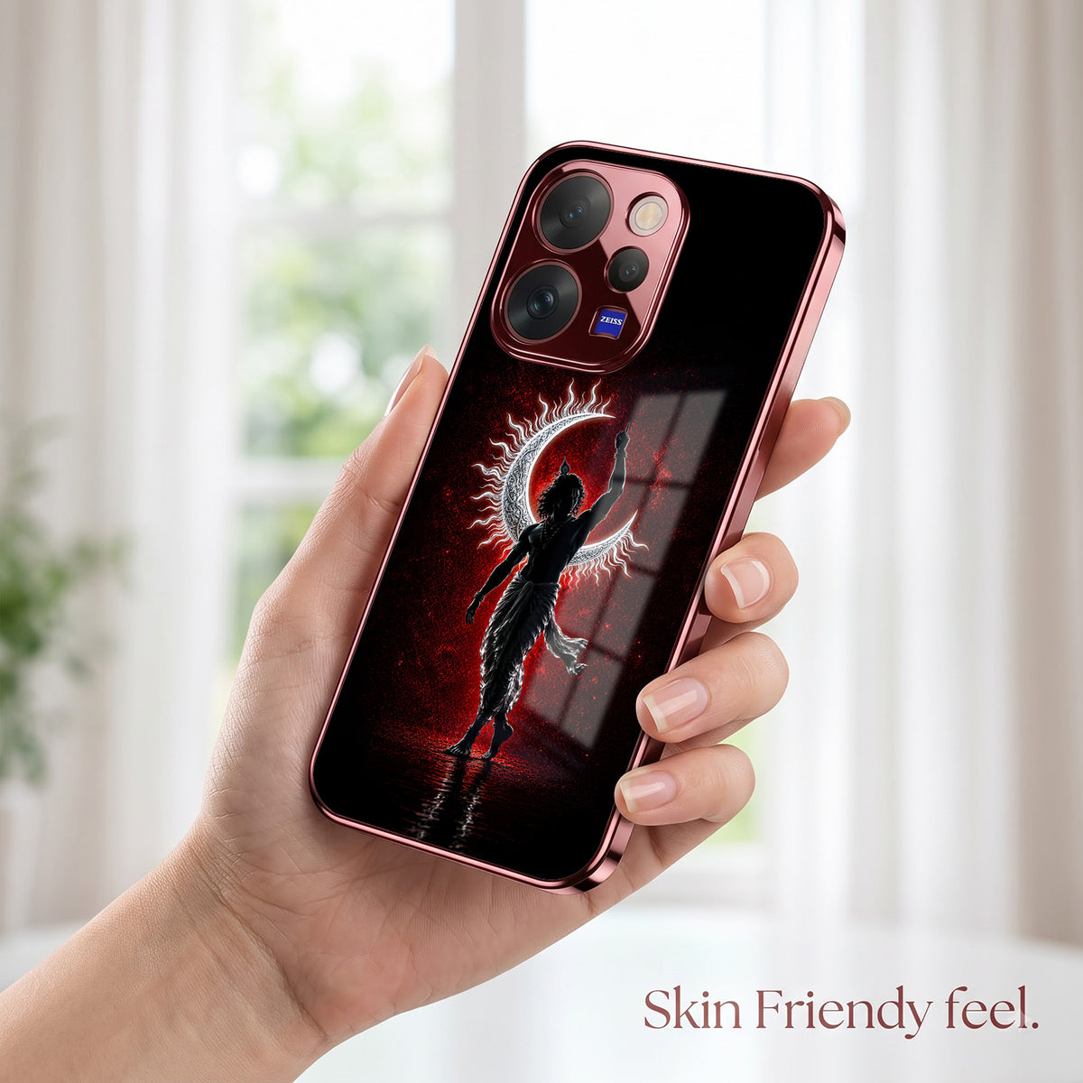 Vivo V70 5G Crimson Divine Burgundy Electroplated Glass Back Case
