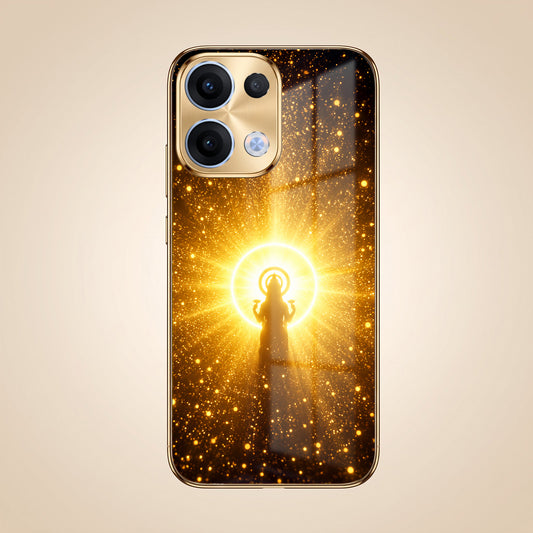 Oppo Reno 13 5G Lakshmi Sacred Gold Electroplated Glass Phone Back Case