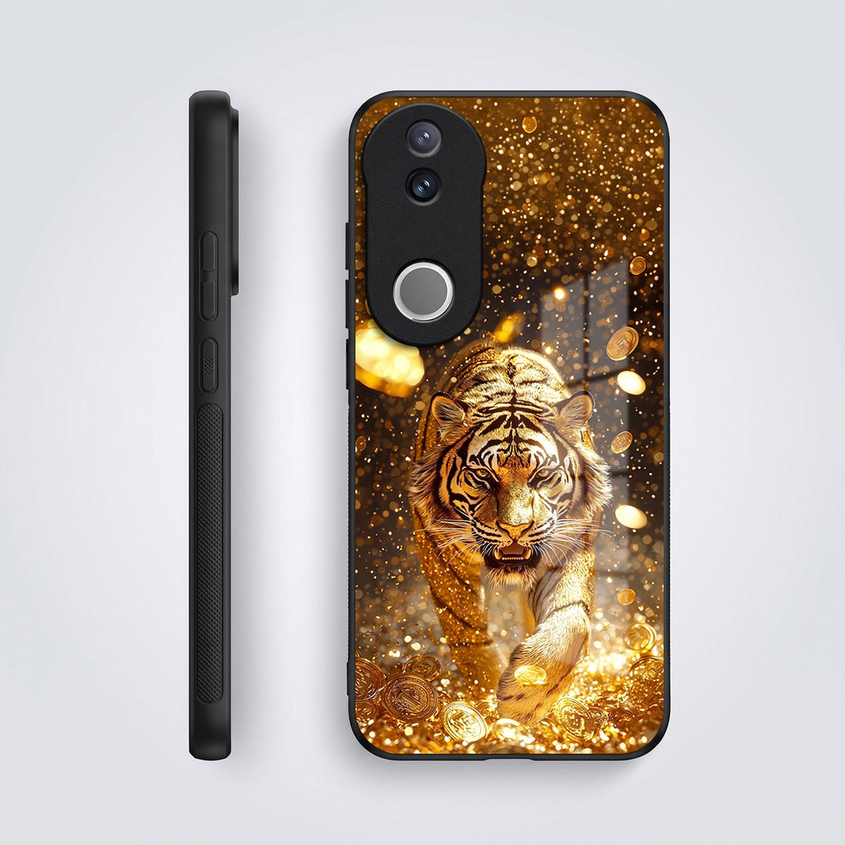 Vivo V50 5G Luxury Tiger Acrylic Glass Back Case