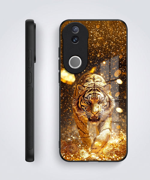 Vivo V50 5G Luxury Tiger Acrylic Glass Back Case