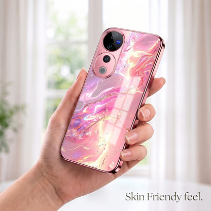 Vivo V40 Pro 5G Pearl Aurora Pink Electroplated Glass Phone Back Case