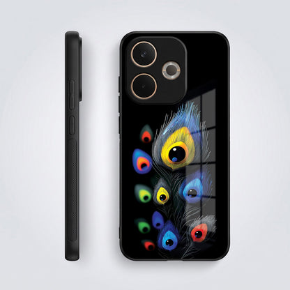 Oppo A5 Pro 5G Premium Peacock Feather Acrylic Glass Back Case