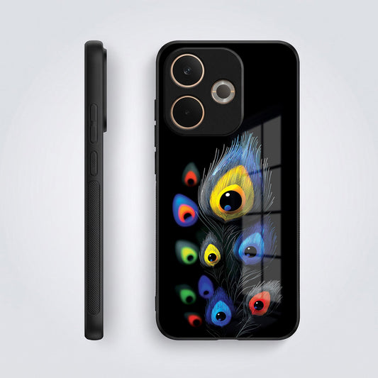 Oppo A5 Pro 5G Premium Peacock Feather Acrylic Glass Back Case