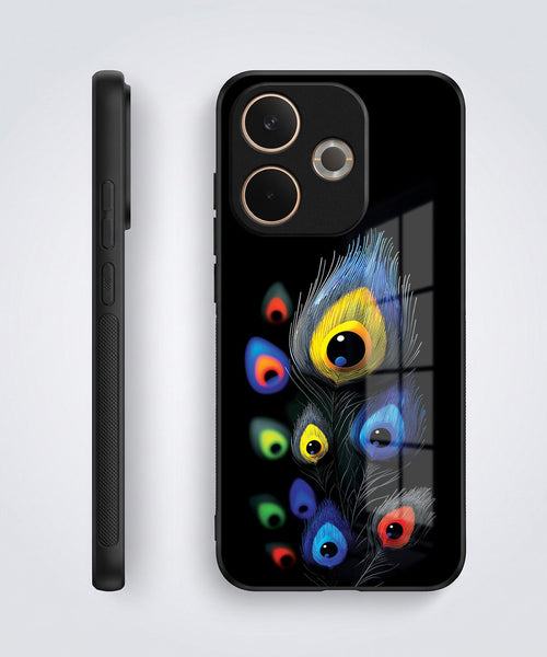 Oppo A5 Pro 5G Premium Peacock Feather Acrylic Glass Back Case