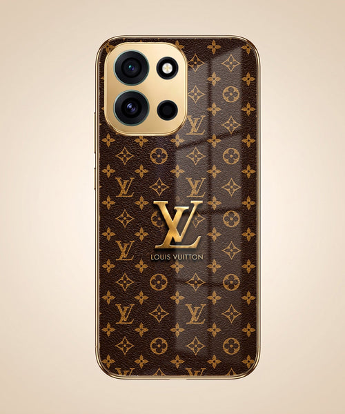 OnePlus Nord 6 5G LV Brown Monogram Gold Electroplated Glass Phone Back Case