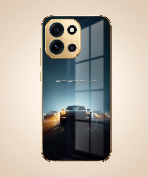 OnePlus Nord 6 5G Porsche Luxury Gold Electroplated Glass Phone Back Case