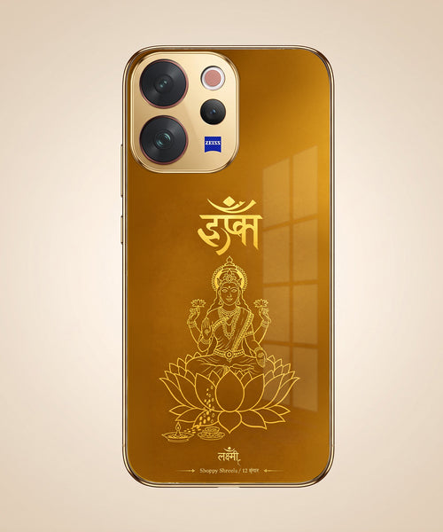 Vivo V70 5G Shree Lakshmi Divine Gold Electroplated Glass Phone Back Case