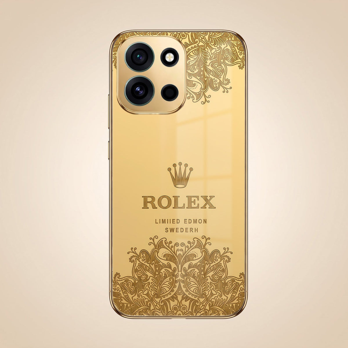 OnePlus Nord 6 5G Rolex Crown Gold Electroplated Glass Phone Back Case