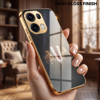 Oppo Reno 13 Pro 5G Royal Heritage Edition Gold Electroplated Glass Phone Back Case