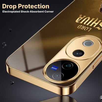Vivo V40 Pro 5G Lord Shiva Gold Electroplated Glass Phone Back Case