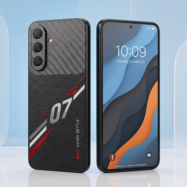 Samsung Galaxy A37 5G Racing Edition Carbon Fiber Leather Hybrid Back Case