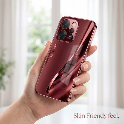 Vivo V70 5G Infinity Energy Burgundy Electroplated Glass Back Case