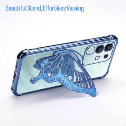 Vivo T4x 5G Premium Butterfly Glitter Transparent Shockproof Airbag Phone Case
